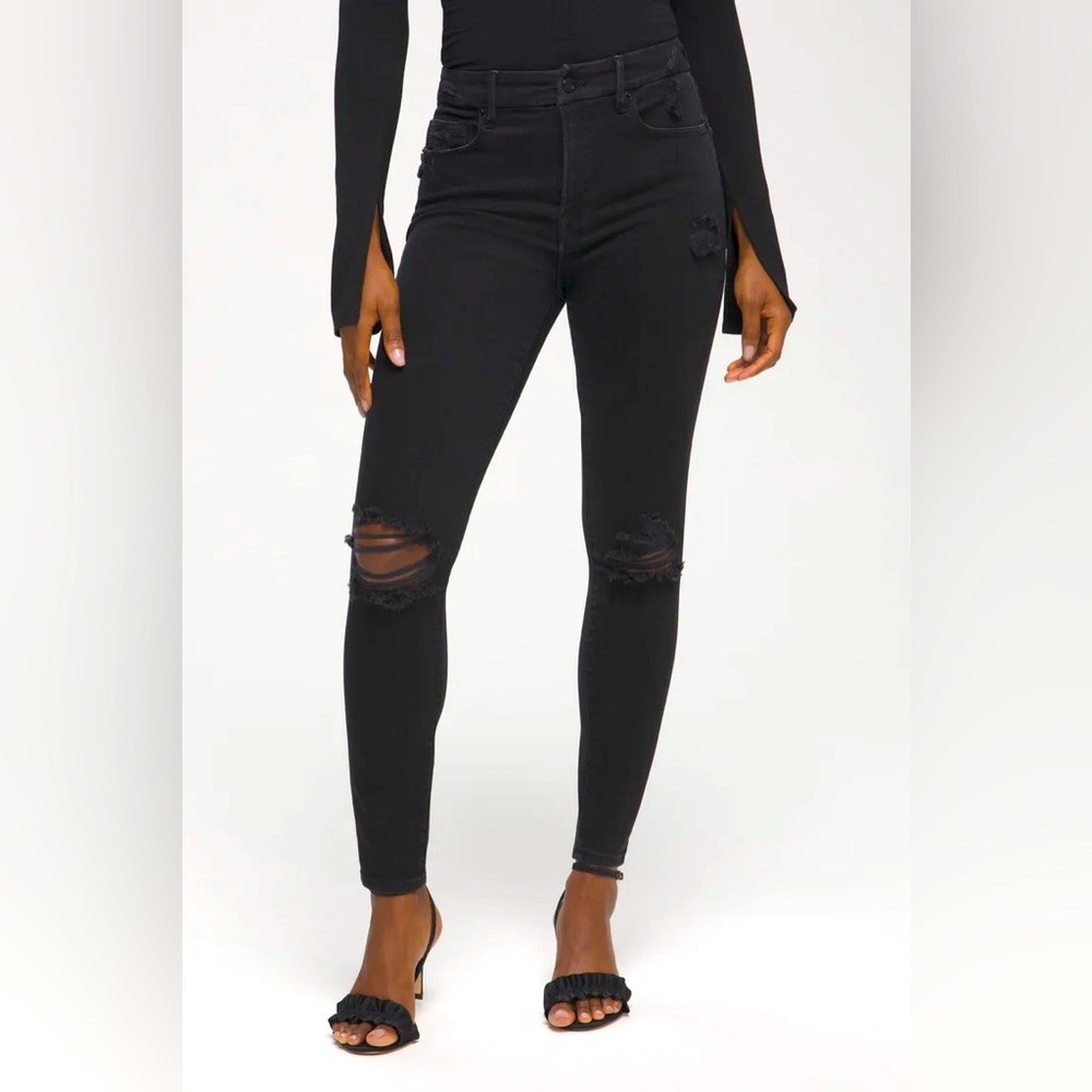 Good American black skinny jeans